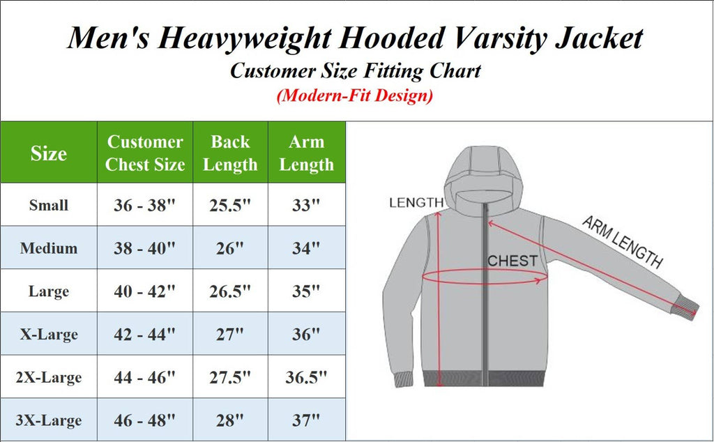 Men's Hooded Varsity Jacket with Detachable Hood
