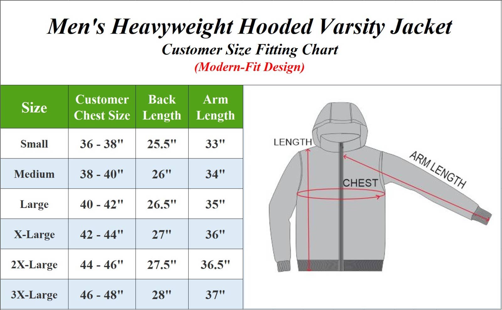 Men's Hooded Varsity Jacket with Detachable Hood