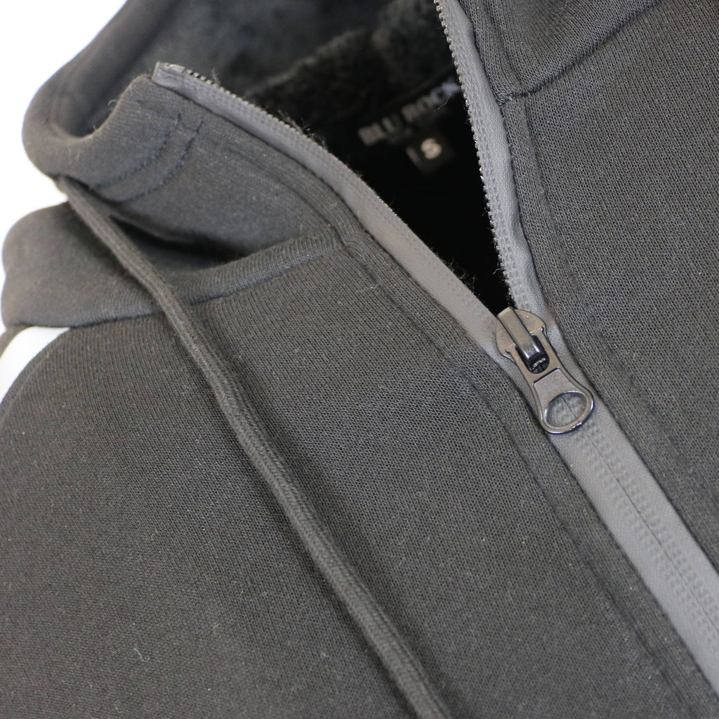 Men's Sherpa Fleece Lined Reflective Zip Hoodie