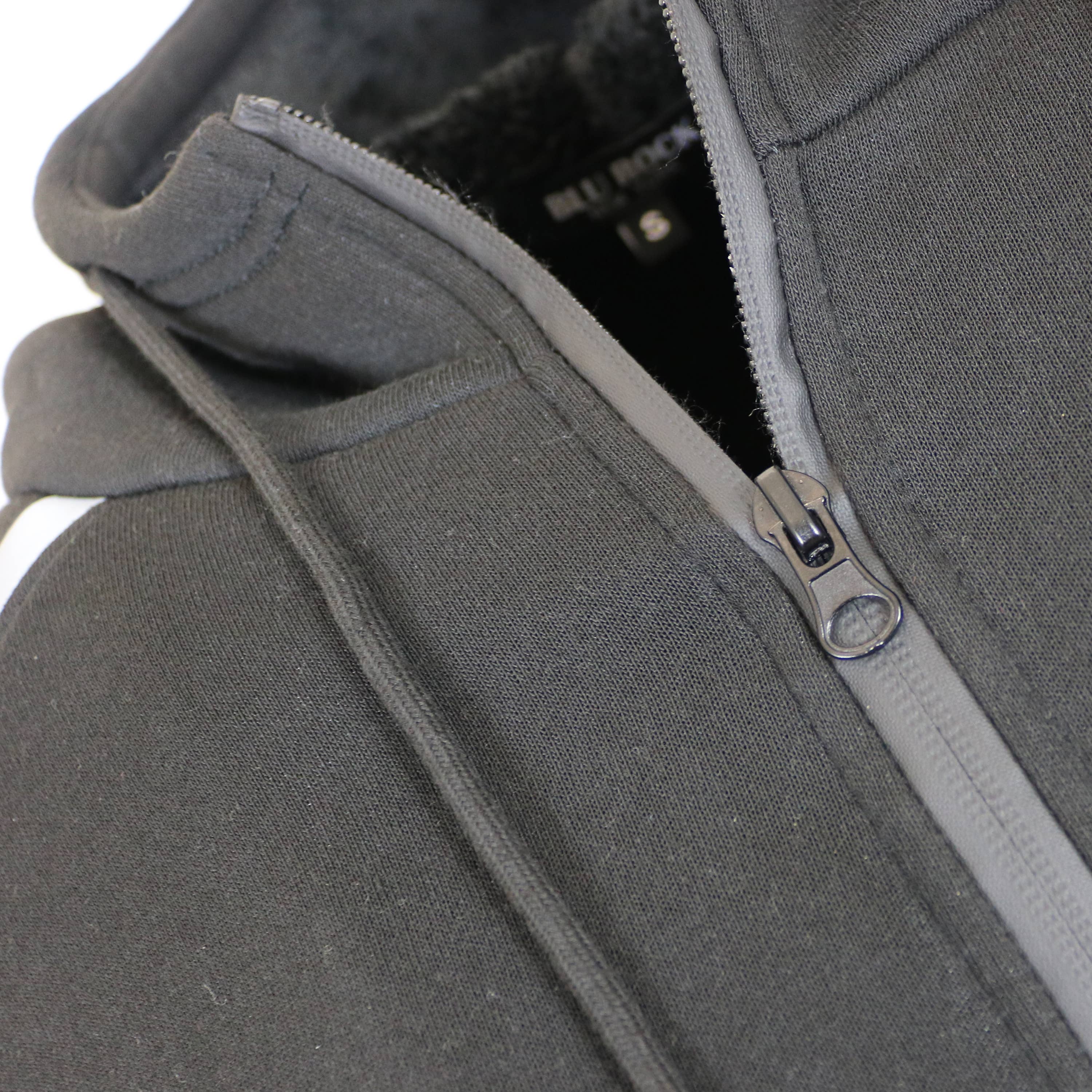 Men's Sherpa Fleece Lined Reflective Zip Hoodie