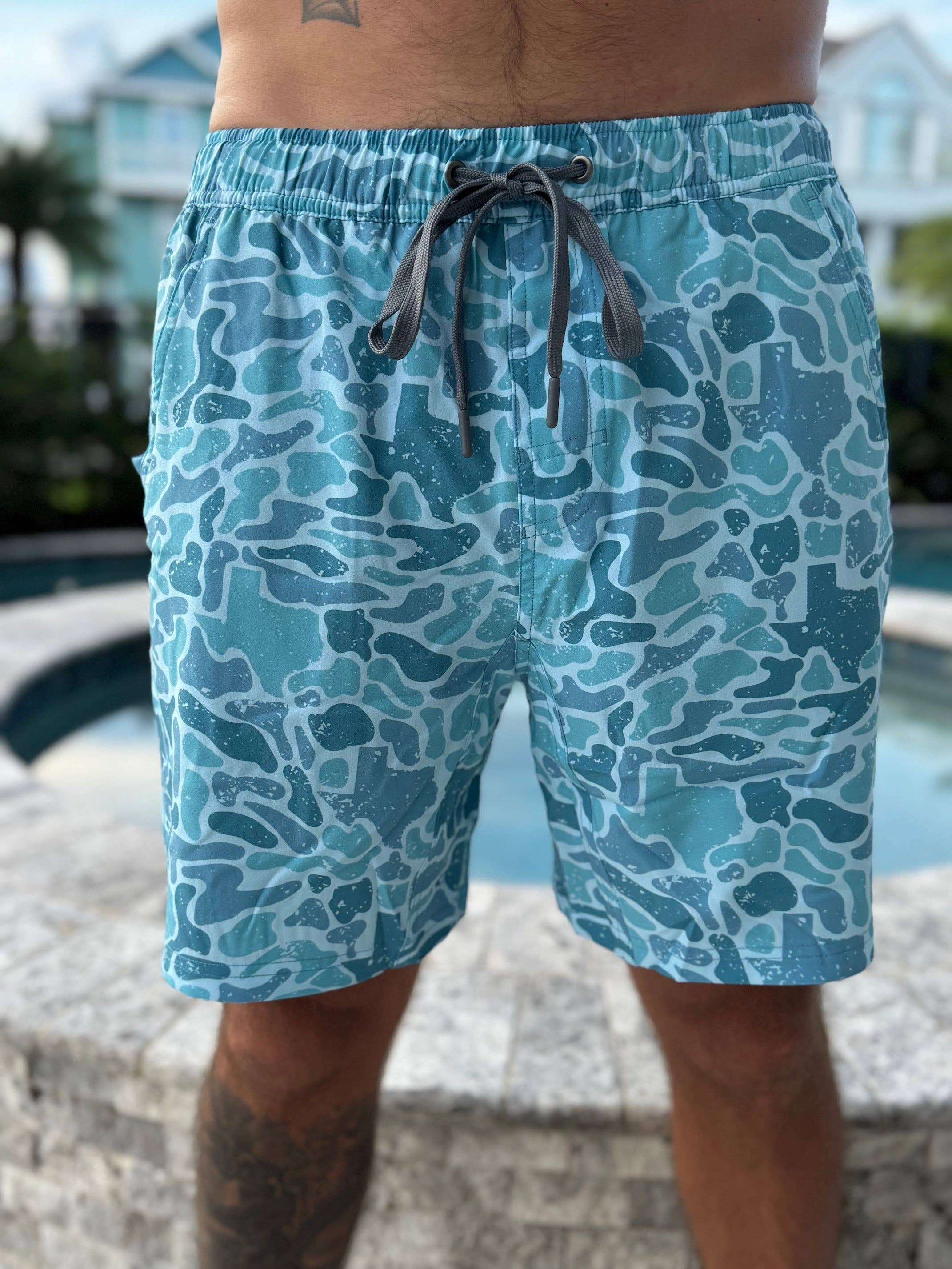 SALT WATER SOUL - Texas Ocean Camo Athletic Shorts