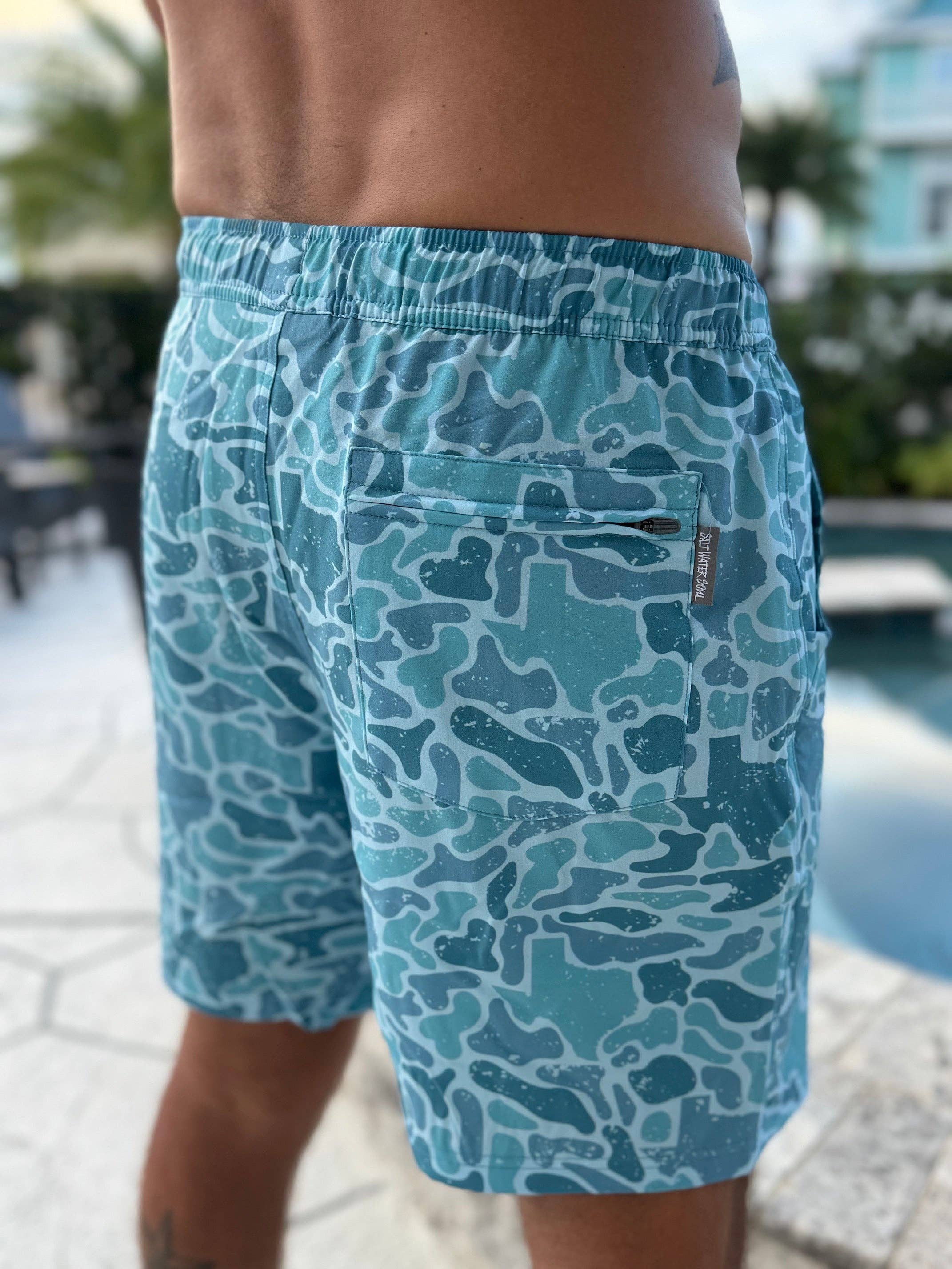 SALT WATER SOUL - Texas Ocean Camo Athletic Shorts