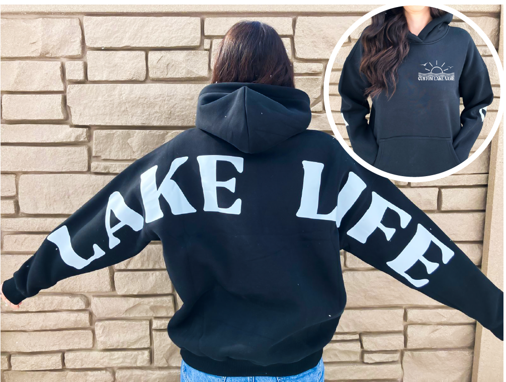 Lake Life Back Personalized Unisex Hoodie