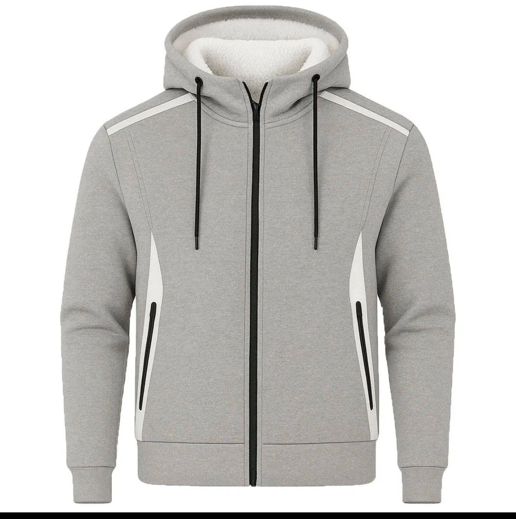 Men's Sherpa Fleece Lined Reflective Zip Hoodie
