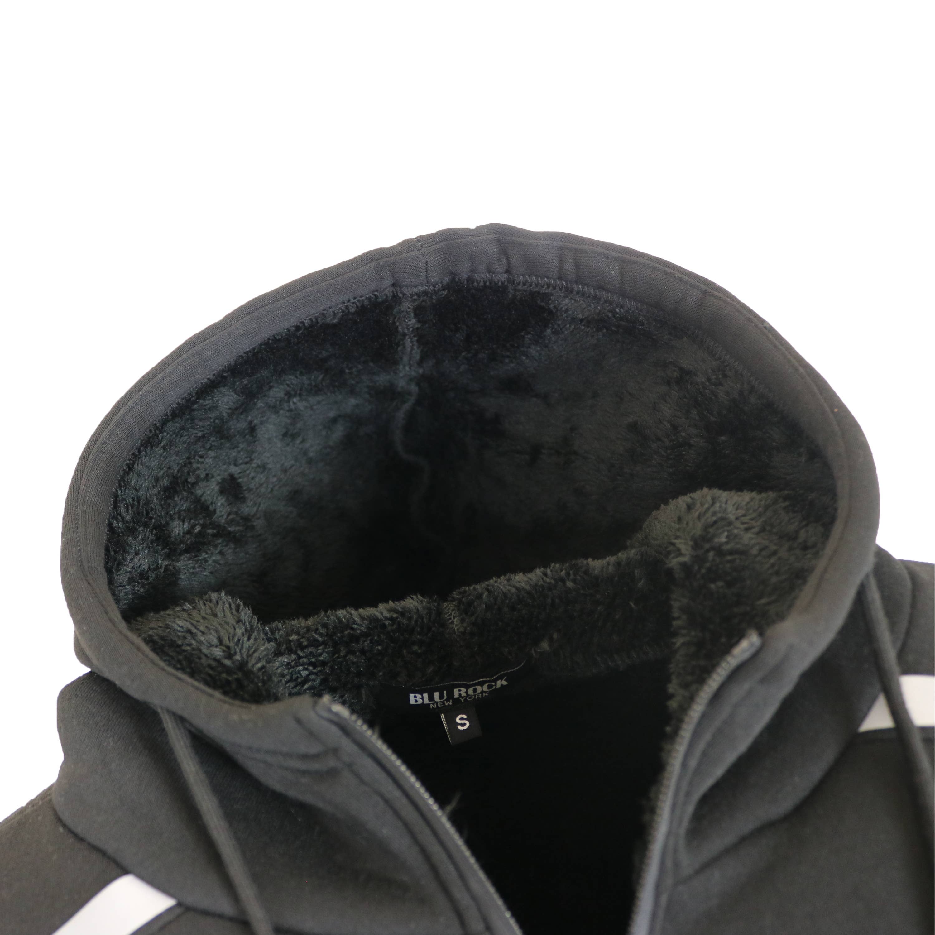 Men's Sherpa Fleece Lined Reflective Zip Hoodie