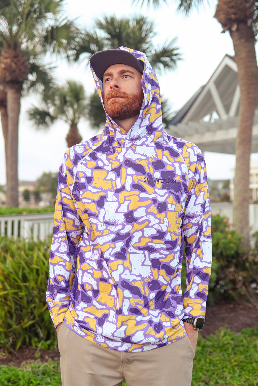 SALT WATER SOUL - Louisiana Camo Performance Hoodie