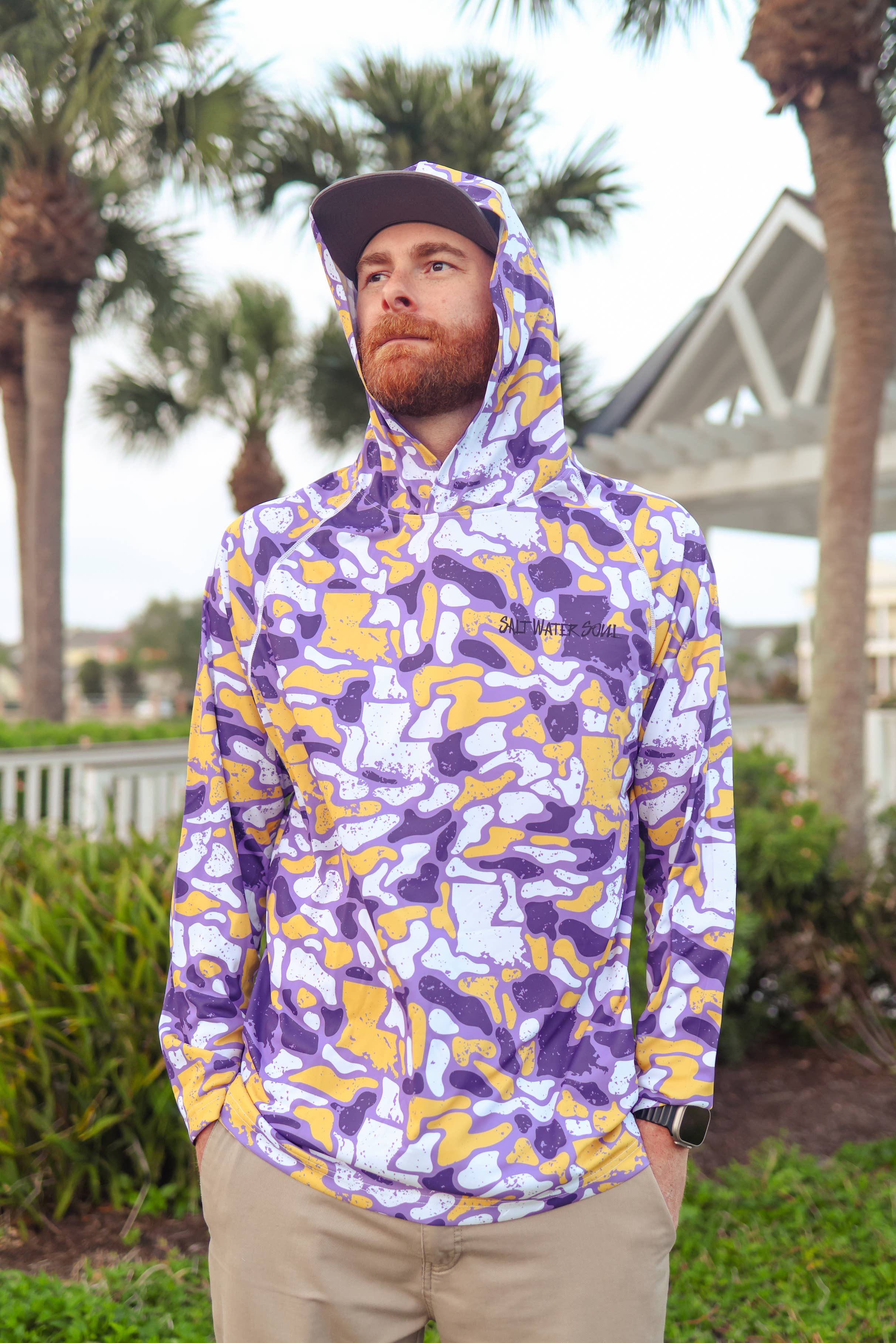 SALT WATER SOUL - Louisiana Camo Performance Hoodie